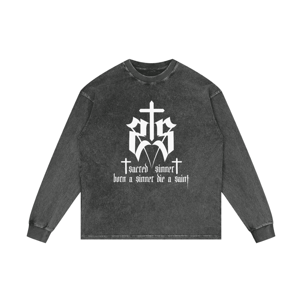 SS BASDAS ACID WASH LONG SLEEVE