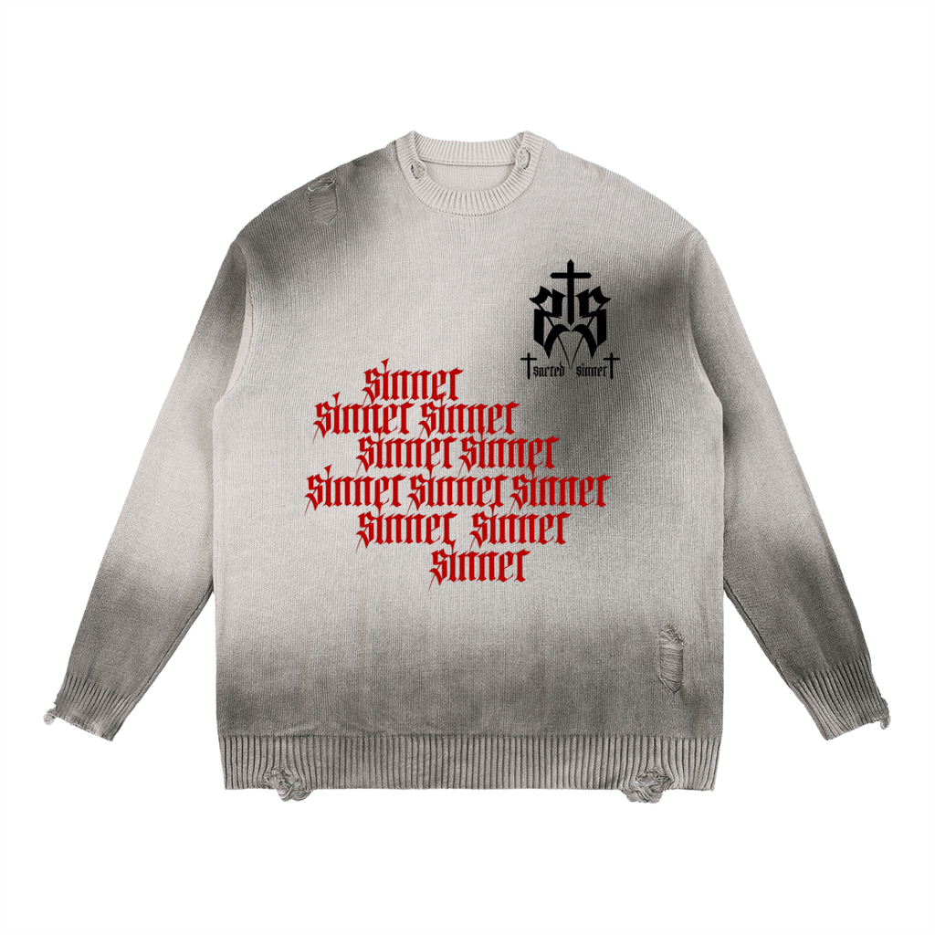 SUNFADE DISTRESSED SINNER SWEATER
